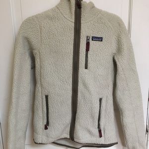 White Full Zip Patagonia Fleece